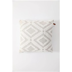 FAVORA Etnik Desenli Özel Tasarım Punch Kırlent Kılıfı 42x42 Cm - Krem F1595