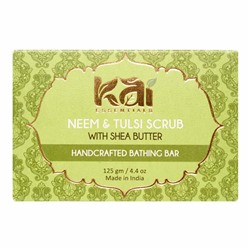 KAI ESSENTIALS Neem &amp; Tulsi Scrub Мыло Скраб с нимом и тулси Премиум с маслом ши 125г