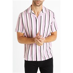 Camisa regular fit - Lila y blanco