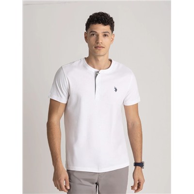 SOLID JERSEY HENLEY SHIRT
