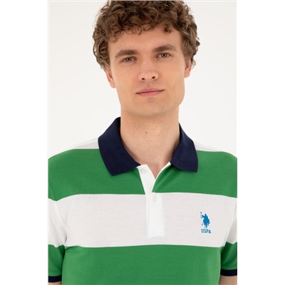 Erkek Regular Fit Polo Yaka Yeşil Tişört