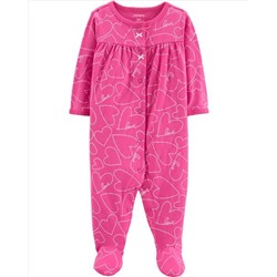 Heart Snap-Up Cotton Sleep & Play