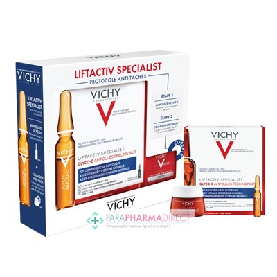 Vichy Liftactiv Specialist Glyco-C Ampoule Peeling Nuit x10 + Crème de Jour 15ml OFFERTE Coffret Anti-Taches
