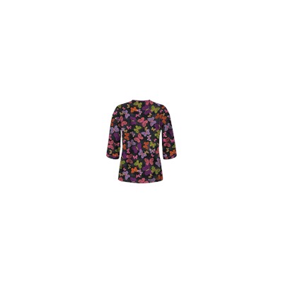UA Blissful Butterflies Black 3/4 Sleeve Scrub Top
