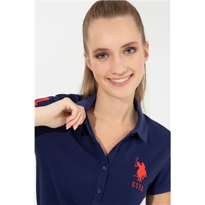Kadın Lacivert Basic Polo Yaka Tişört