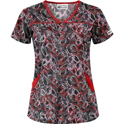 UA Twister Black Print Scrub Top