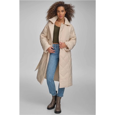 REVERSIBLE DIAMOND QUILTED TRENCH