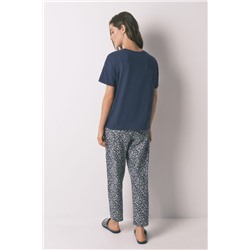 Pijama Capri 100% algodón Smiley azul