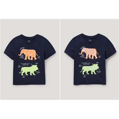 Kurzarmshirt - Glanz-Effekt