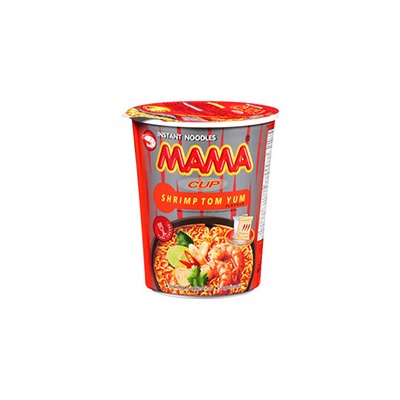 Лапша быстрого приготовления со вкусом креветочного супа Том Ям от MAMA в стаканчике 42 гр / MAMA Noodles Cup Shrimp Tom Yum Flavor 42 gr