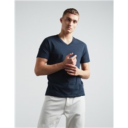 V-neck T-shirt, Men, Dark Blue
