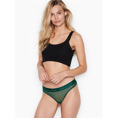 VICTORIA'S SECRET Stretch Cotton Logo Thong Panty