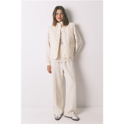 Pantalón largo felpa fina blanco