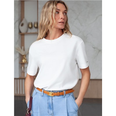 Футболка свободная из премиального хлопка с эластаном