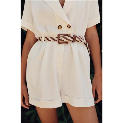 BRAIDED BELT PLAYSUIT