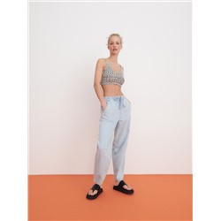 Balloon-Jeans mit elastischem Taillenbund