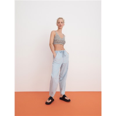 Balloon-Jeans mit elastischem Taillenbund