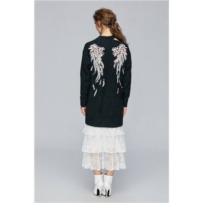 Vestido jersey de lana y cachemir Negro