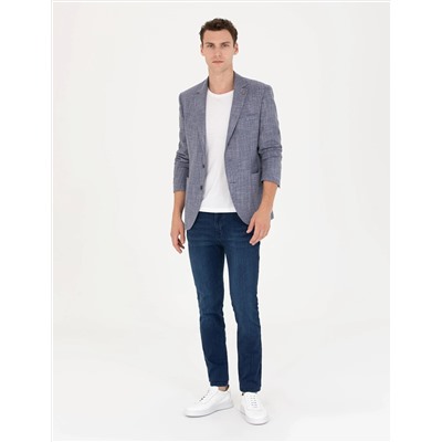 Koyu Mavi Ekstra Slim Fit Blazer Spor Ceket