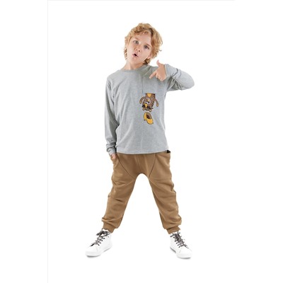 Denokids, Cepte Kaplan Erkek Çocuk T-shirt Eşofman Altı Takım