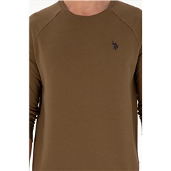 Erkek Haki Basic Sweatshirt