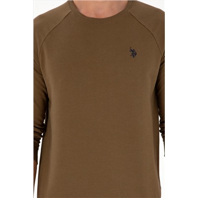 Erkek Haki Basic Sweatshirt