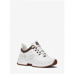 MICHAEL MICHAEL KORS Cosmo Logo and Faux Leather Trainer