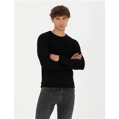 Siyah Slim Fit Kazak