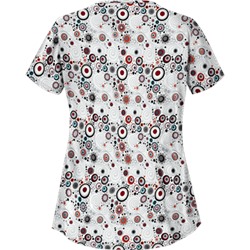 UA Mod Mix White Asymmetrical Scrub Top