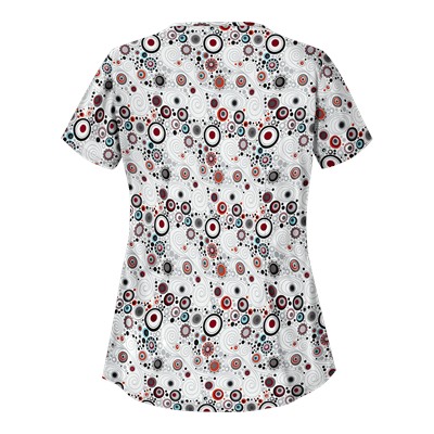 UA Mod Mix White Asymmetrical Scrub Top