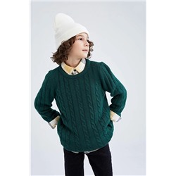Defacto Erkek Çocuk Regular Fit Bisiklet Yaka Triko Kazak Z2404A622WN