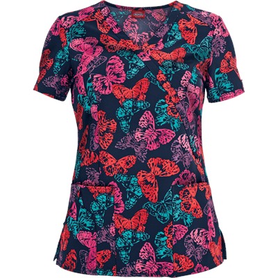 Dickies Xtreme STRETCH Scrubs With Flying Colors Print Top
