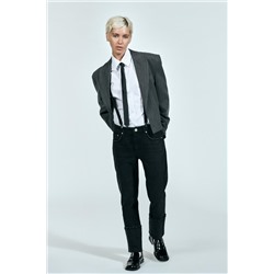 HIGH-WAIST TRF STOVE PIPE FOLDED JEANS