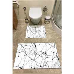 SÜNGERSAN Banyo Paspası Klozet Takımı 2'li Kaymaz Tabanlı Set 1022