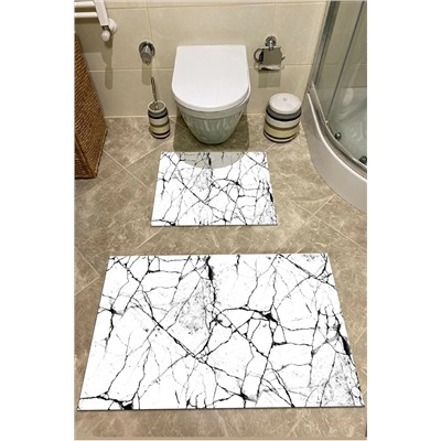 SÜNGERSAN Banyo Paspası Klozet Takımı 2'li Kaymaz Tabanlı Set 1022
