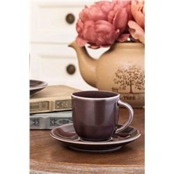 Morane 2 Kişilik Kahve Fincanı Takımı - Mürdüm - 90 ml