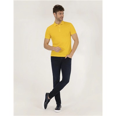 Sarı Slim Fit Polo Yaka Merserize Tişört