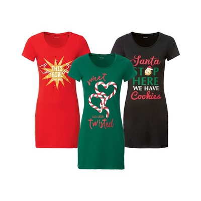 ESMARA® Longshirt Damen, mit Weihnachtsmotiven