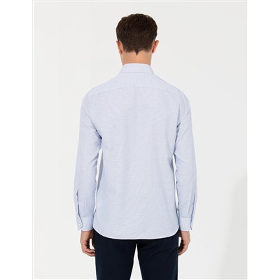 Mavi Slim Fit Uzun Kollu Gömlek