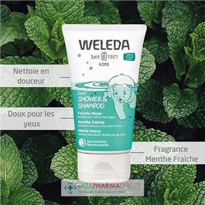 Weleda Enfant Kids Crème de Douche 2 en 1 Menthe Fraiche 150ml