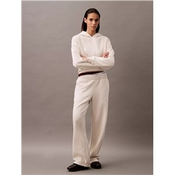 Sequin Monogram Logo Fleece Wide Leg Sweatpants