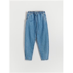 Balloon-Jeans mit elastischem Taillenbund