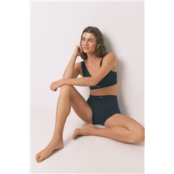 Pantalón corto canalé azul oscuro