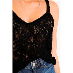 Top de encaje Negro