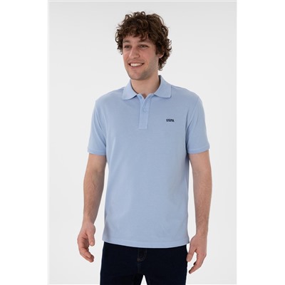 Erkek Regular Fit Polo Yaka Açık Mavi Basic Tişört