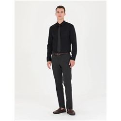 Siyah Regular Fit Uzun Kollu Basic Gömlek