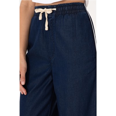 Kadın Eflatun Loose Relax Fit Jean Pantolon