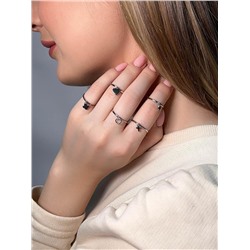 Серьги длинные сердце из серебра родированные 925 пробы 11-1145р