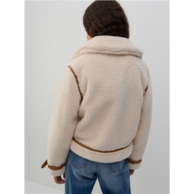 Jacke in Lammfell-Optik