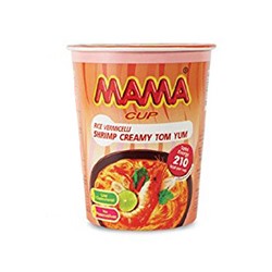 Лапша быстрого приготовления со вкусом сливочно-креветочного супа Том Ям от MAMA в стаканчике 42 гр / MAMA Noodles Cup Shrimp Creamy Tom Yum Flavor 42 gr